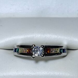 925 Sterling Silver Rainbow Ring